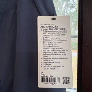 NWT Lululemon ABC Skinny-Fit Jogger Men’s XL Iron Blue | New With Tags